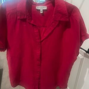 Michael Stars  Cap Sleeve Linen Blouse